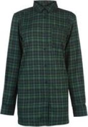 Kangol Ladies Long Sleeve Check Shirt - Green black Parallel Import
