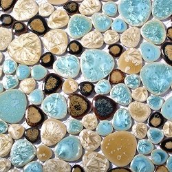 Deals On Tst Mosaic Tiles Pebble Porcelain Tile Fambe Turquoise