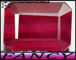 2.00CT Madagascar Pinkish Red Ruby Vs - Precision Step Facet Octagon Gem Lead Glass Treated
