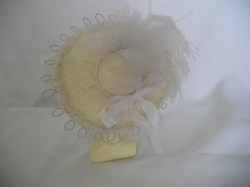 Earring Stand - Vintage Hat - Cream