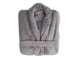 Slate Grey Unisex Fleece Bathrobe Large