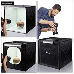 Amzdeal Light Box Photo Studio 20 X 20 Inch Professional Photography Tent With LED Light 4 Backdrops White Black Orange Grey