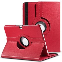 Ulak 360 Rotating Stand Case Smart Cover Synthetic Leather Auto Wake sleep Function For Samsung Galaxy Tab 3 10.1 10.1 Inch 2013 Release Red