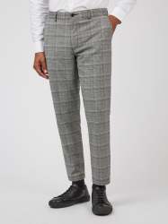 Heritage Check Slim Taper Trouser Relaxed Fit - Black - 42