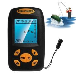 Portable Ultrasonic Fish Finder Water Depth & Temperature Fishfinder With Wired Sonar Sensor Tran...