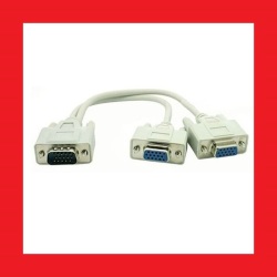 1 Pc To 2 Svga Monitor Male To 2 Dual Female Y Adapter Splitter 15 Pin Cable