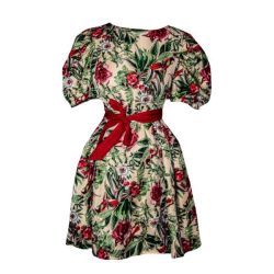 Belted Midi Floral Dress