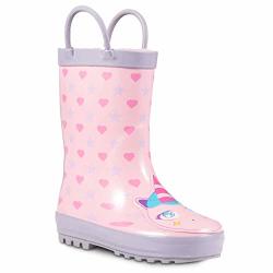 Zoogs Children's Rubber Rain Boots Little Kids & Toddler Boys & Girls Patterns Pink Unicorn Critter