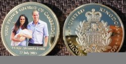 Royal Baby Gold Clad Steel Coin Prince George William Kate
