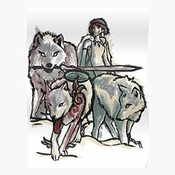 Download San, Wolf God and the Forest Spirit in Princess Mononoke |  Wallpapers.com