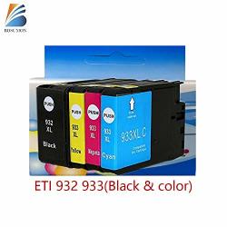 Eti Compatible Hp 932XL Ink Cartridge And Hp 933 Color Ink Cartridge Officejet 6100 6600 6700 7110 7610 932