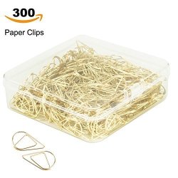 300 Pcs Premium Gold Cute Paper Clips Smooth Stainless Steel Wire Small Paper Clips For Office Supplies School Students Girls Kids Paper Document Organizing