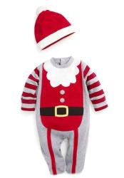 Santa Christmas Romper With Hat 3-18 Months