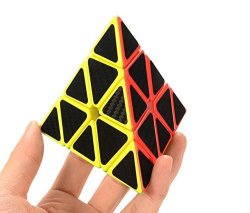 Cuberspeed Phantom Pyramid Stickerless With Black Carbon Fiber Stickers Magic Cube Pyraminx Carbon Fiber Sticker Twisty Puzzle