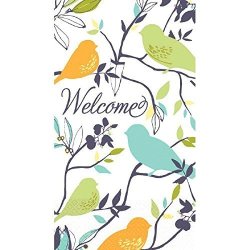 Amscan Welcome Birds Disposable 2 Ply Eco Paper Guest Towels Tableware 16 Piece 8" X 4.5" Pastel