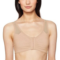 Fruit Of The Loom Women's Comfort Front Close Sport Bra With Mesh Straps Sand 34