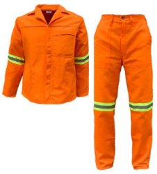 Orange Adult 2-PIECE Conti-suit Overall With Reflective Tape Size 46