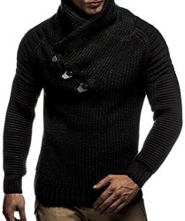 Nelson Leif Men's Knitted Pullover LN5225 Size L Black-anthracite