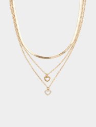 Women&apos S Gold Double Heart Necklace