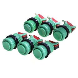 Amatek 6 Pcs Happ Arcade Push Button With Microswitches- Green