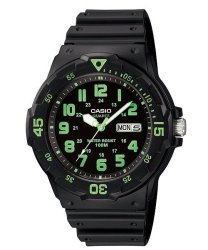 Casio Standard Collection 100M Wr Analog Watch - Black And Green