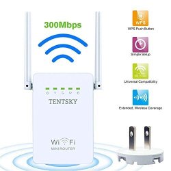 Aukuk Wifi Router Range Extender 300MBPS Wireless-n Repeater 2.4G Lan Ap High Speed Signal Booster Access Point Amplifier Network Adapter Repeater ap Modes Comply Network
