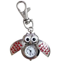 Gloous Fashion Gorgeous Owl Watch Clip Pocket Keychain Rd