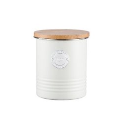 Typhoon Living Cream Sugar Canister Airtight Bamboo Lid Durable Carbon Steel Design With A Hard-wearing Matte Coating 33-3 4-FLUID Ounces