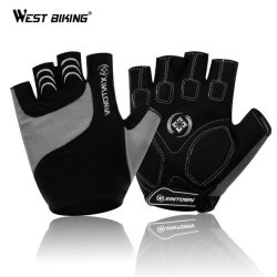 Cycling Gloves Half Finger Breathable Luvas Para Guantes Ciclismo Gel Luva Bike ... - Black Gray L