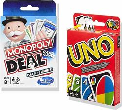 Monopoly Deal & Uno Family Card Game Exclusively Bundled By Brishan