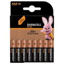 Duracell Plus Power AAA Alkaline Batteries With Durblock 16 Pack