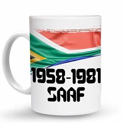 Makoroni - 1958 1981 Saaf South Africa Flag South African - 11 Oz. Unique Ceramic Coffee Cup Coffee Mug