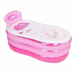 Portable Foldable Spa Inflatable Bathtub Pvc Free Standing Bath Tub Soaking Tub Bathtub Bathroom Spa For Children Kid Adult Senior Citizen Pink