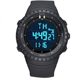 Derieter Digital Watch Multifunction Electronic Wristwatch Waterproof Alarm Stopwatch Black