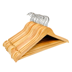 Wooden Hangers For Coats Pants Trousers Dresses Jackets - 20 Pack