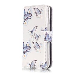 Iphone 7 Leather Case 7 Phone Case Iphone 7 4.7 Inch Case Baidatong Iphone 7 Pu Leather Wallet Case Protective Flip Stand Cover For Iphone Flowers And Butterflies