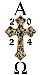 Ornate Golden Cross Pascal Easter Candle - 70 X 600MM New Design