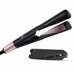Hair Straighteners 2 In 1 Spiral Toothed Hair Straightener And Curler Flat Iron Ceramic Tourmaline Adjustable Temperature From 140?-230? With Lcd And Humanized Safety Lock