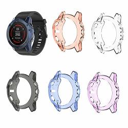 Awinner Colorful Case Compatible For Garmin Fenix 5X Shock-proof And Shatter-resistant Protective Tpu Frame Full Cover For Fenix 5X 5-PACK