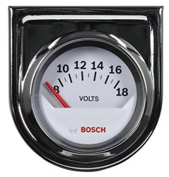 Bosch SP0F000043 Style Line 2" Electrical Voltmeter Gauge White Dial Face Chrome Bezel