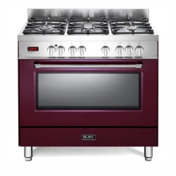 ELBA Excellence Range 90CM Stove With 5 Gas Burners And Electric Oven Red Livestainable