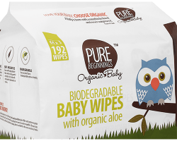 Pure Beginnings Pack of 192 Gentle Baby Wipes with Organic Aloe