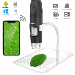 Wireless Digital Microscope Pancellent 1080P 50X To 1000X Magnification Microscopy With 8 LED USB Handheld Camera With Light Compatible For Iphone Android Ipad Windows Mac