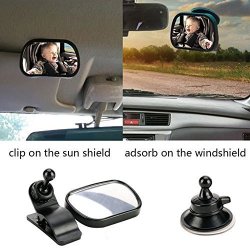 Baby Car Mirror - Baby Back Seat Mirror - Wide Clear View Angle - Revolity Kids Automotive Safety Back Seat Rear View Mirror Easy