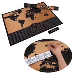 Expeditionary Creative Scratch World Map Scatcher Map Cylinder Packing Home Decor Gift