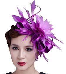 Aniwon Fascigirl Flower Fascinator Wedding Hair Clip Headpiece Cocktail Party Headwear