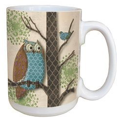 Tree-free Greetings 45514 Paul Brent Fantasy Owls Panel I Ceramic Mug With Full-sized Handle 15-OUNCE