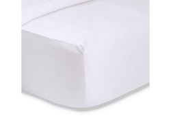 White Cotton Percale Fitted Sheet 200 Thread Count Double