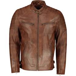Men's Billy-j Leather Jacket Waxed Brown - - 3XL