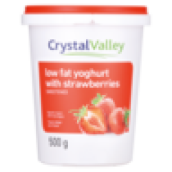 Crystal Valley Low Fat Yoghurt With Strawberries 500G